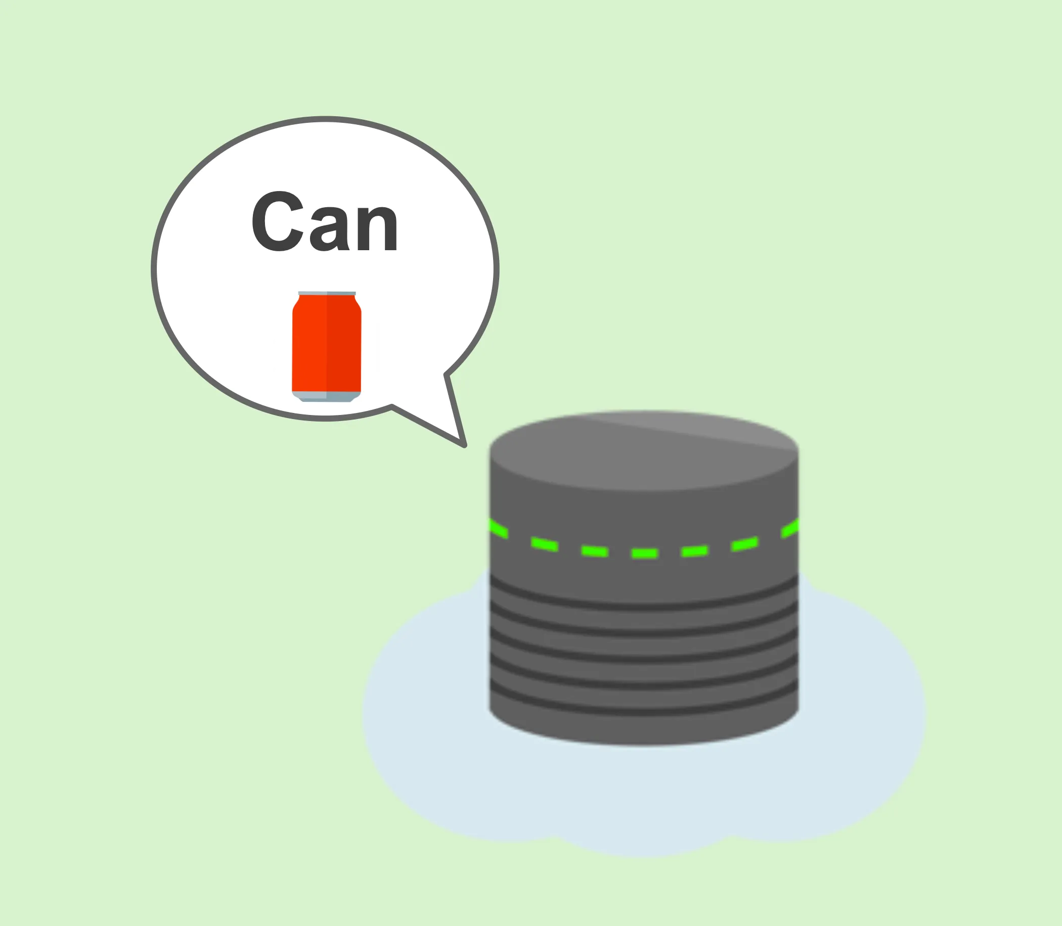 クラウドサーバーが、IoTトングで撮影された画像からごみの種別が空き缶であると判別している様子